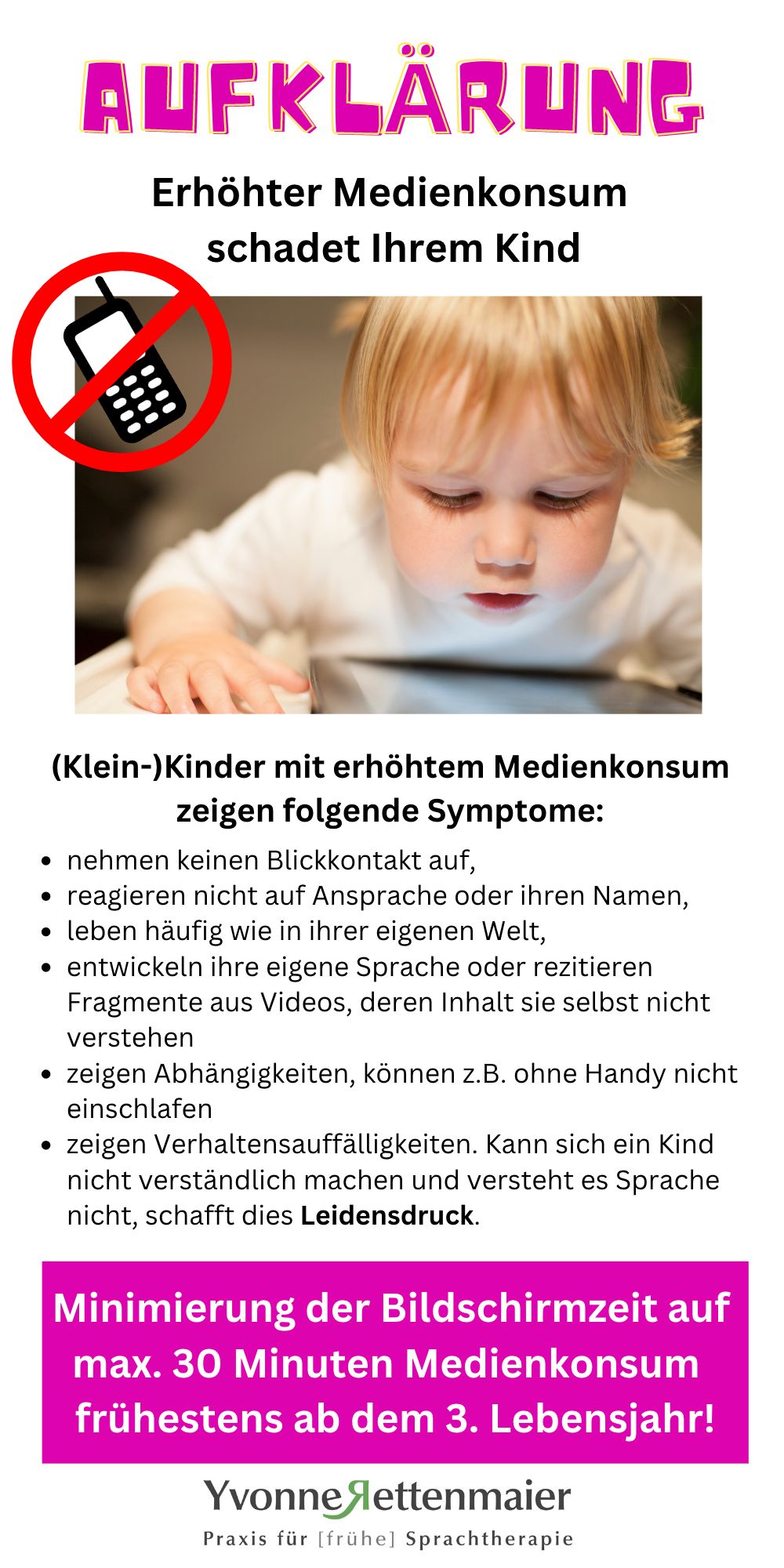Flyer zum Download "Medienkonsum bei Kleinkinder und Kinder"