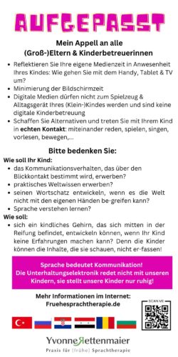 Flyer zum Download "Medienkonsum bei Kleinkinder und Kinder"